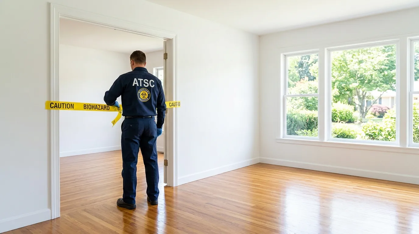 Certified biohazard cleanup crew performing Decomposition Cleanup in Saks